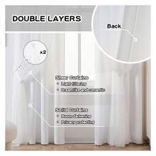 Curtains 72 Inch Long, Cute Polka Dot Sheer Curtains 2 Panels, White Lace Window Drapes For Bedroom & Living Room, 52x72 Inch - 如圖25 - 查看 5