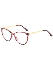 1Pair Women Circular PC Frame Non-Prescription Glasses, Suitable For Daily Wear Clear Glasses Accessories For Women