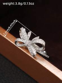 1pc Elegant Cubic Zirconia Ring, Suitable As Valentine's Day Gift, Wedding Gift, Engagement Gift, Anniversary Gift Or Party Jewelry For Women - Silver - View 8