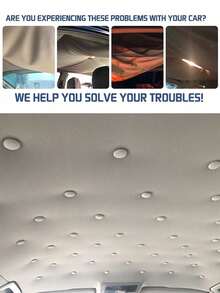 60件套汽车车顶维修螺丝套装，实用工具，用于固定松动或脱落的汽车车顶内衬，采用尼龙卡扣和螺丝将车顶内衬牢固地固定在车身上，汽车车顶内衬维修套装，汽车替换零件 - 60pc汽車頂棚扣 - 查看 2