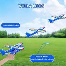 Aviones de Juguete para Niño, 3Pzs Juguetes Lanzadores de Aviones de 2 Modos, 4 en 1 DIY Avión de Juguete de Espuma con LED, Juguetes Exterior para niño, Regalo para Niño de 3 años+,37642734 - Multicolor - Ver 5