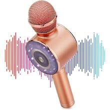 Micrófono de Karaoke Inalámbrico, 4 en 1Micrófono Bluetooth con Altavoz y LED, Portátil con Función Selfie y Eco,Grabadora Reproductor KTV Casero para Niños Adultos Compatible con Android/iOS Teléfono,37645913 - Tipo de Enchufe A Japonés (100V) - Ver 1