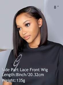 【日常魅力】时尚侧分波波头假发 | 短直发 | 现代风格 | 光泽亮丽 | 180%密度 - Natural Black - 查看 6