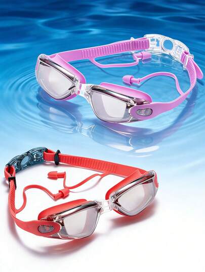 Adult Swimming Goggles Anti-Fog Anti-Water UV Protection High Definition Vision Unisex Swimming Equipment Goggles Suitable For Outdoor Swimming, Beach Vacation, Pool Party