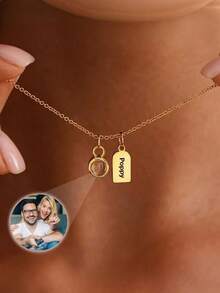 Dây chuyền chiếu ảnh kỷ niệm thú cưng cá nhân hóa, dây chuyền hình trái tim chiếu dấu chân và tên, trang sức ảnh thú cưng, dây chuyền ảnh mèo chó, quà tặng trang sức kỷ niệm bất ngờ dịp Giáng sinh & Halloween dành cho người thân yêu. - Nhiều màu-Phong cách 2 - Xem 10