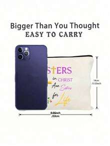 Regali per sorelle, regali di compleanno per sorelle, nuore, sorelle maggiori, regali di laurea e Natale per la migliore amica, sorella minore, una sorella in Cristo è una sorella per la vita. Borsa cosmetica da viaggio di grande capacità per articoli da toeletta, borsa per il fai-da-te per il trucco, perfetta per viaggi, camere da letto, vacanze, pendolarismo quotidiano, ufficio o scuola, regalo per famiglia, amici, medici, infermieri e persone care, perfetta per borse trucco di Natale e Ringraziamento - Multicolore - Visualizzare 9