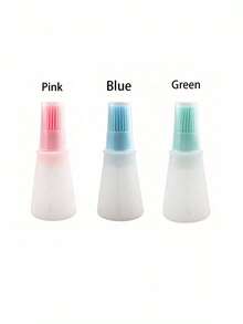 1pc Silicone Oil Brush With Oil Bottle, Heat-Resistant Bristles, Suitable For Air Fryer, Pancake, Baking And Grilling