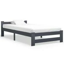 vidaXL Cadre de lit sans matelas gris foncé pin massif 100x200 cm - Gris - Voir 2