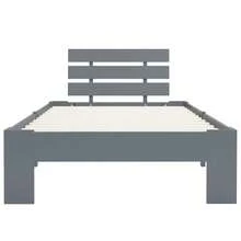 vidaXL Quadro de lit sans matelas gris bois de pin massif 90x200 cm - Cinza - Ver 3