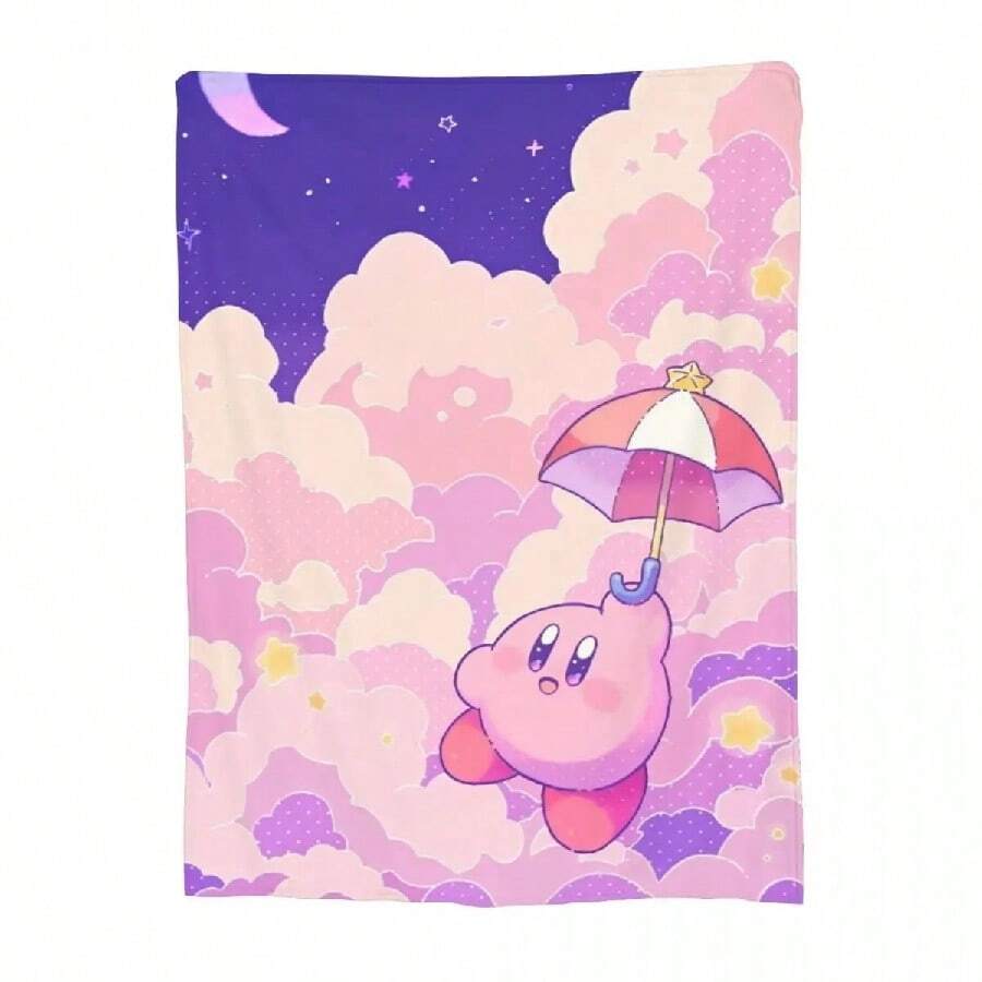 Cute Kawaii Kirbys Knitted Blankets Fleece Cartoon Soft Throw Blankets For Bedroom Sofa Bed Rug3.Jpg - trắng - Xem 1