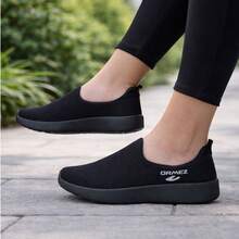 Women Walking Shoes - Black - View 1