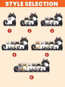 Spersonalizowana akrylowa układanka rodzinna z rysunkowymi kotami, z niestandardowymi imionami członków rodziny, a także dekoracjami do domu i prezentami dla rodziny. - Wielokolorowe - Zobacz 6