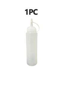 1pc 240ml Squeeze Bottle With Measurement Scale, Refillable Bottle, Kitchen Condiment Bottle, Salad Dressing Squeeze Bottle, Sauce Dispenser Bottle For Home And Commercial Use - White - View 13