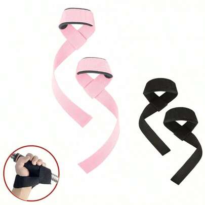 Pink Resistance Bands, Deadlift Assist Grip Straps, Pull-Up Assist Wrist Wraps, Fitness Accessories