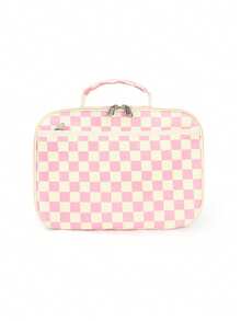 This Personalized, Checkerboard Square Outdoor Tote Bag Features Embroidered Details And Can Be Customized With Your Name Or Text. The Two-Tone Checkered Design Makes It A Portable Picnic Bag With Kitchen Storage. It Includes A Practical Front Zippered Pocket, A Fixed Top Handle, And Is Simple Yet Durable. Suitable For Daily Commutes, Office Work, School Trips, Camping, Picnics, And Outdoor Use. A Perfect Gift (Non-Food Contact). - Multicolor - View 12