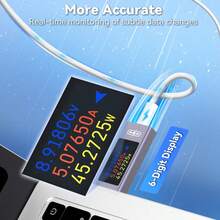 POROMETISTO UT03C 数字电压表，USB/Type-C 电流电压容量电池测试仪/充电器容量测试仪，直流 4-30V - 藍色 - 查看 7