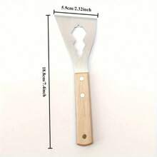 1pc Heavy Duty Stainless Steel Scraper With Serrated Edge And Ergonomic Handle - Multipurpose Tool For Removing Paint, Wallpaper, Cement, Adhesive, Sticker Residue - Durable, Designed For Home And Construction Site