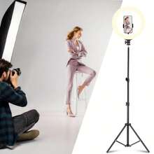 63英寸三脚架，12英寸LED环形灯 - USB供电柔光灯，室内摄影、美妆Vlog和直播的理想之选 - 非常适合外出化妆、摄影配件、时尚设计、高品质LED灯、便携式化妆 - A - 查看 5