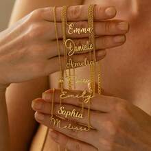 Customized Name Necklace, 18K Gold Plated Personalized Name Necklace, Minimalist Style Name Necklace, Christmas Gift, Mother's Day Gift, Gift For Her - Multicolor 5 - View 3