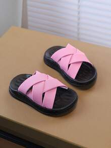 1双女童夏季时尚防滑软底拖鞋，幼儿/小童/大童日常穿着时尚凉鞋 - 粉色 - 查看 4