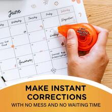 EZ Correct Correction Tape Roll With Dispenser For Quick Dry Whiteout, 39.3 Feet Of Paper Cover For Error-Free Typing, School, Office And Home Use, Smudge-Free And Handy White Correction Tape 4-Pack - 1 - 查看 5