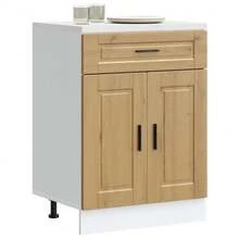 vidaXL Armário de cozinha Porto chêne madeira artesanal - Castanho - Ver 2
