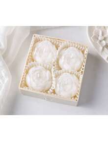 Set de regalo de 4 piezas/1 set de velas aromáticas de rosa, velas florales románticas hechas a mano de cera de soja, velas de aromaterapia sin humo, adecuadas para dormitorio, entrada, sala de estar, mesa, patio exterior, regalos de cumpleaños y fiestas, regalos, recuerdos, regalos del Día de San Valentín, decoración de bodas - Multicolor - Ver 12