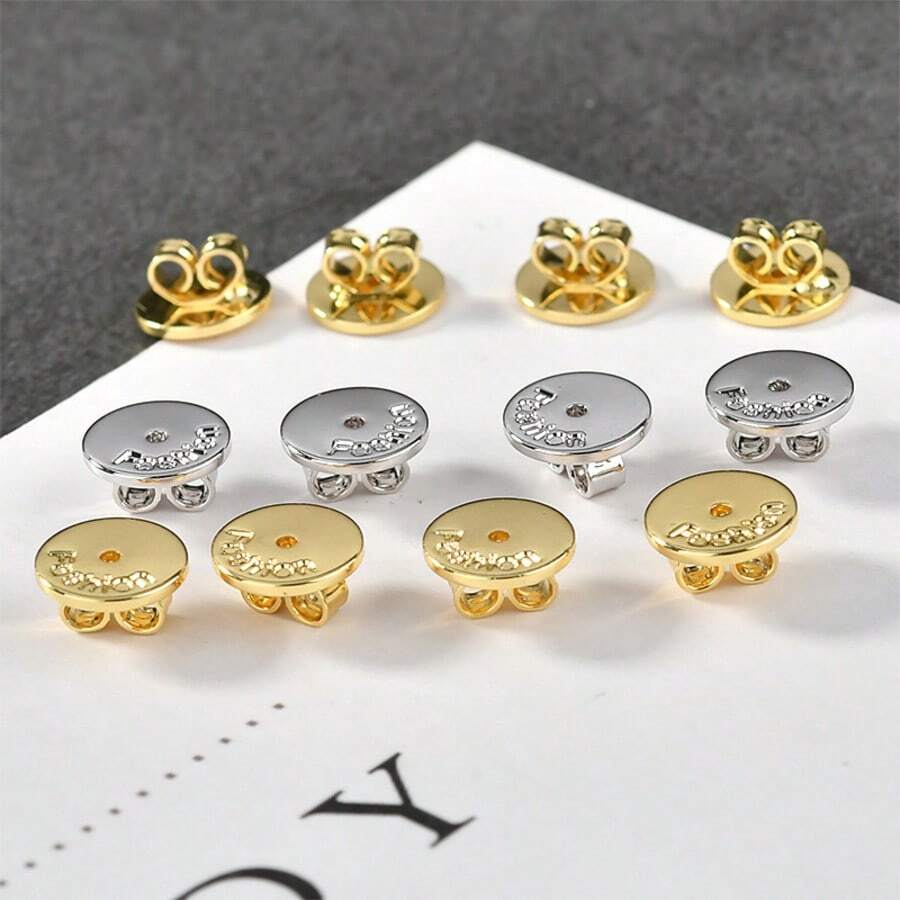 KMEOSCH Round Smooth Earring Backs, Hypoallergenic Secure Earring Locks, Anti-Sagging Ear Post Clutches Replacement, Earring Backs For Drop Earrings - Round - View 1