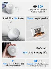 HP BTS09 Bluetooth Speaker, Powerful Bass And Stereo, Portable Mini Wireless Speaker, Suitable For Outdoor Use, Genuine HP Product - Multicolor - View 5
