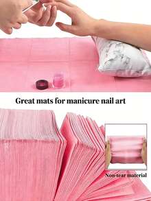 5/25/50片装一次性美甲垫 - 可折叠亚克力练习纸，三层防水清洁垫，适用于美甲沙龙和家庭使用，无异味纸巾，用于美甲和修甲，美甲用品 | 可折叠美甲垫 | 防水垫 - 彩色 - 查看 2