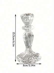 Cirelle 1 件复古玻璃烛台、餐桌装饰摆件、照片道具、长蜡烛、香薰蜡烛、小烛台生日礼物圣诞摆件门厅桌面装饰摆件桌面节日装饰客厅餐厅咖啡桌木质氛围小摆件送给女性的最佳礼物主题托盘摆件儿童房装饰、圣诞礼物、理想的乔迁礼物 - 無色 - 查看 6