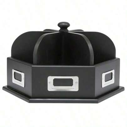 Studio Designs 12166 Organizador de madera para escritorio tipo carrusel en color negro