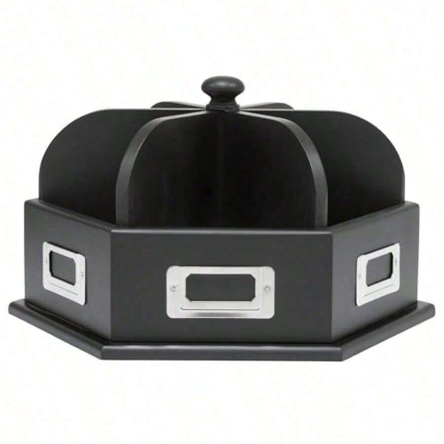 Studio Designs 12166 Organizador de madera para escritorio tipo carrusel en color negro - Multicolor - Ver 1