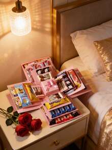 1 Set Red/Blue/Pink Explosion Gift Box, Surprise Gift, Photo Box, Creative DIY Scrapbook Album Accessories (Excluding Snacks), Couple Gift, Birthday, Proposal, Valentine's Day, Mother's Day, Graduation Party - Multicolor - View 4