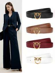 1 pezzo Cinturino vintage da donna con fibbia liscia, fibbia in lega, cinturino casual multifunzionale sottile decorativo, adatto come regalo e per uso quotidiano