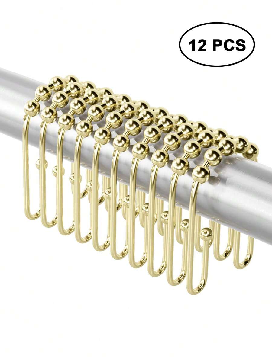 双面浴帘挂钩 防锈金属浴室淋浴挂环 适用于浴帘杆