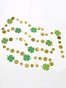 1/2/3/4件装 4米圣帕特里克节三叶草花环装饰 - 爱尔兰绿色悬挂装饰，适用于生日、帕特里克节派对、节日家居墙面装饰 - 彩色 - 查看 10