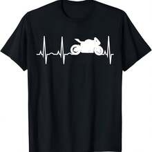 Motorcycle Heartbeat T-Shirt - Best Sport Bike Gift Tee T-Shirt - 黑色 - 查看 1
