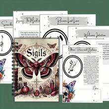 A Classic Gothic Divination Book - A Guide To Dark Magic , Including Runes, Moon And Pentagram Symbols, Butterflies, And Occult Art For Spellcasting, Witchcraft, And Mystical Practices - A Portable Grimald's Journal Suitable For Wiccans, Tarot, And Esoteric , Perfect For Halloween. Ideal For Home, Office, School, And As A Holiday Gift. - 1個 - 查看 2