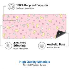 IMAYONDIA Pink Kawaii Desk Pad, Cute Moon Bunny Desk Mat Computer Pad Desktop,Laptop Protector Aesthetic Anime Mousepad Writing Pad For Office Home School,Large Gaming Mouse Pad Tarot Mat,. X . - Xoáy đen trắng - Xem 3
