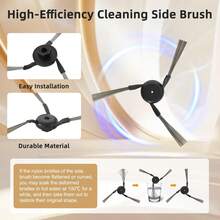 Applicable To D Reame X50 Ultra Complete X50 Master Robot Vacuum Cleaner Accessories: Main Brush, Side Brush, Dust Bag, Cleaning Brush - Multicolor - View 3