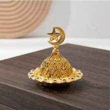 1个中东空心金色香炉，清真寺造型香炉，斋月香炉，开斋节香炉，烛台装饰，房间装饰，场景装饰，卧室装饰（不含蜡烛） - 金色 - 查看 4