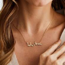 2pcs Personalized Arabic Name Heart Necklace, Custom 2 Arabic Name Necklace, Arabic Calligraphy Necklace, Islamic Gift, Mother's Day Gift - Multicolor 10 - View 3