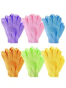 Double-Sided Exfoliating Shower Gloves, Body Scrubbing Gloves, Exfoliating Shower Gloves, Body Exfoliating Gloves, Body Exfoliating Cleaning Tool Exfoliating Shower Gloves, Finger Gloves Shower Towel Bath Gloves, Double-Sided Exfoliating Gloves, For Spa, Massage And Body Scrub, Body Wash Accessories Loofah Bath Gloves Five-Finger Bath Towel Scrub Pad Double-Sided Massage Gloves - Multicolor - View 7