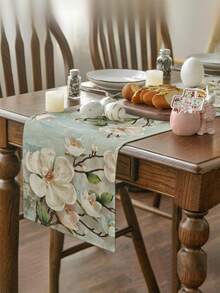 1pc Spring/Summer Floral Designed Tapestry, Oil Painting Style, Suitable For Kitchen, Dining Room Decor, Party Table Accessories, Home Room Decor, Table Runner, Fireplace Mantel Scarf, Glass Door Curtain, Home Decor, Entryway Decor, Dining Table Decor, Bedroom Decor, Bed Scarf - Multicolor - View 7