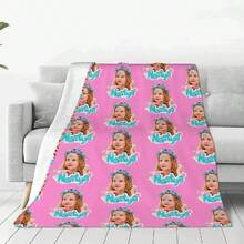 Cute Like Nastya Knitted Blanket Anime Cartoon Wool Throw Blanket Home Couch Decoration Ultra-Soft Warm Bedsprea - 白色 - 查看 1