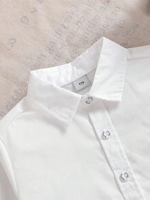 Boys' Classic Collared Shirt, Spring - White - View 3