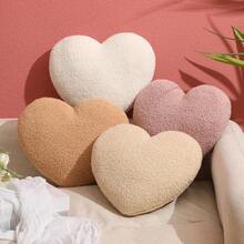 4 Pcs Heart Shaped Throw Pillows Sherpa Fluffy Soft Throw Cushions Cute Couch Decor Aesthetic Room Decor For Neutral Romantic Boho Home Decor 13.5 X 11.5 In - 1 - 查看 1