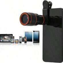 1pc Universal 8X Telephoto Lens Attachment, Clip-On Long Focal Length Lens For Smartphones And Tablets, High Definition Zoom Camera Lens