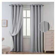 Blackout Curtains 70% Room Darkening - Grey Polka Dot Sheer, 52x95 Inch, 2 Panels With Grommets - Bedroom Decor For - 如圖19 - 查看 1